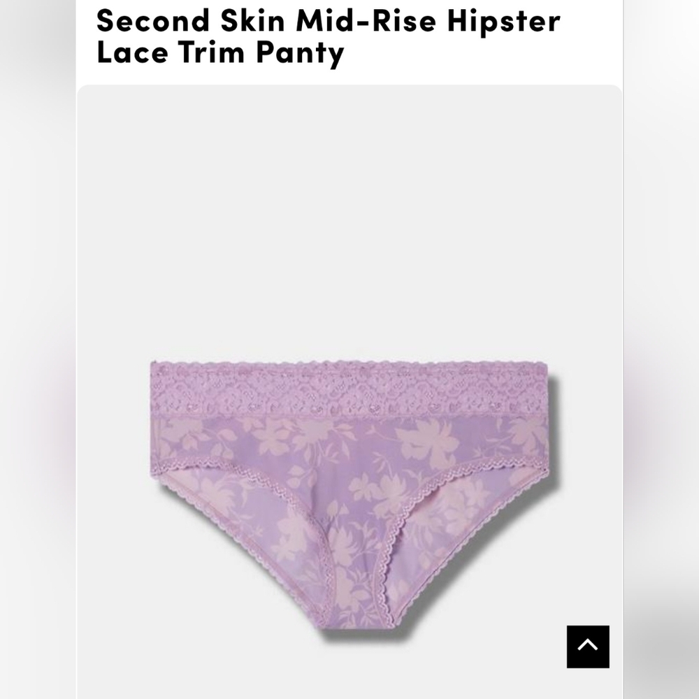 NWT Torrid 1X second skin mid-rise hipster lace trim panty